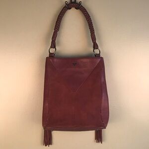 Sam Edelman fringed deep purple handbag